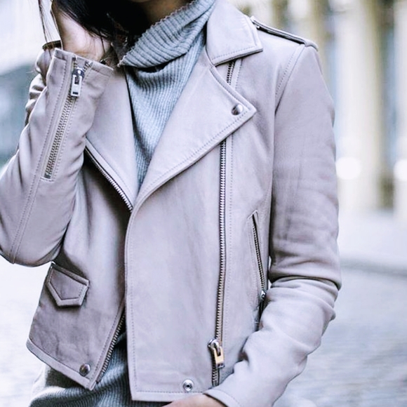 IRO Jackets & Blazers - IRO Ashville 💯 Leather Jacket Lilac Lavender 34